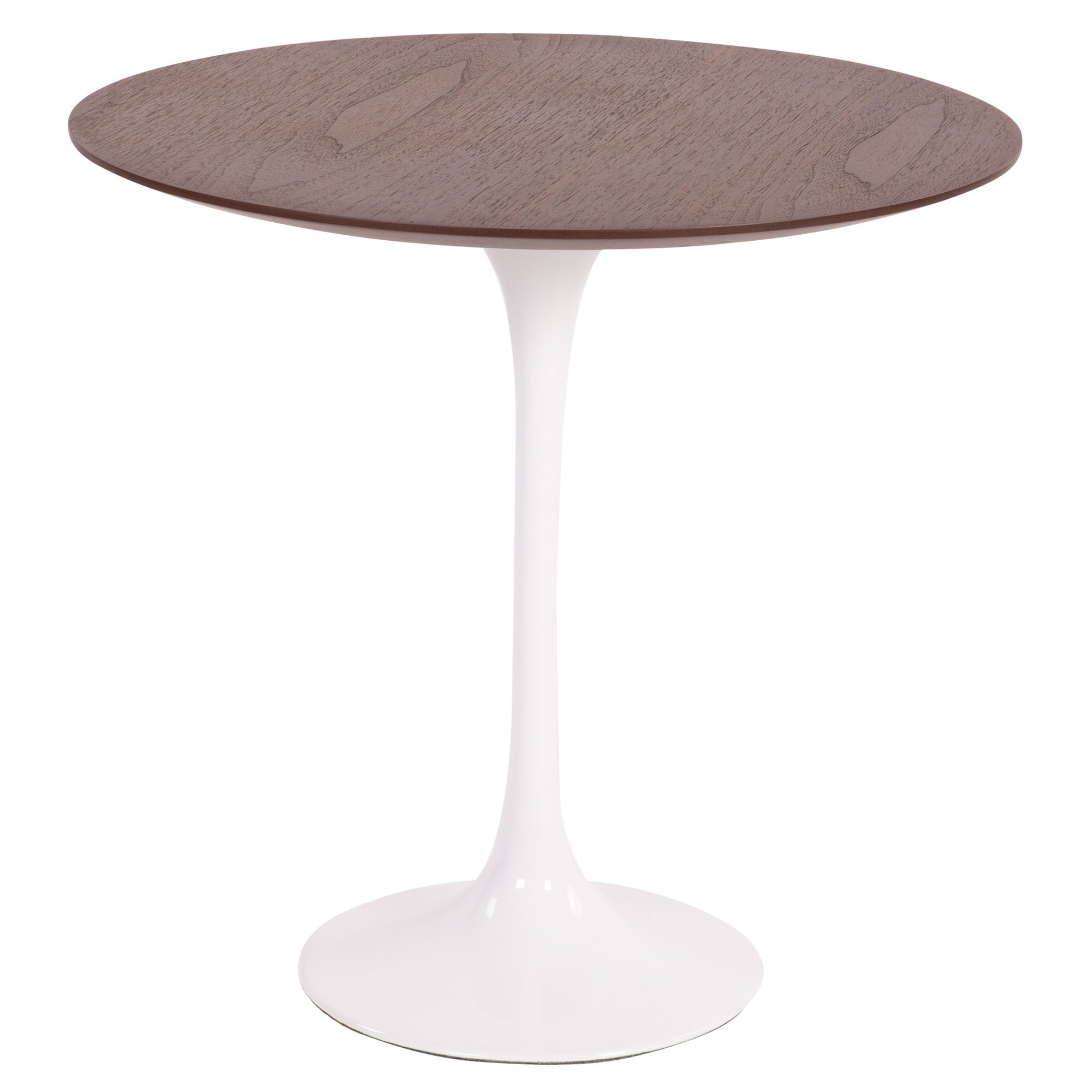 Eero Saarinen style, Mesa auxiliar Tulip Side table 50cm Tapa nogal Base blanca