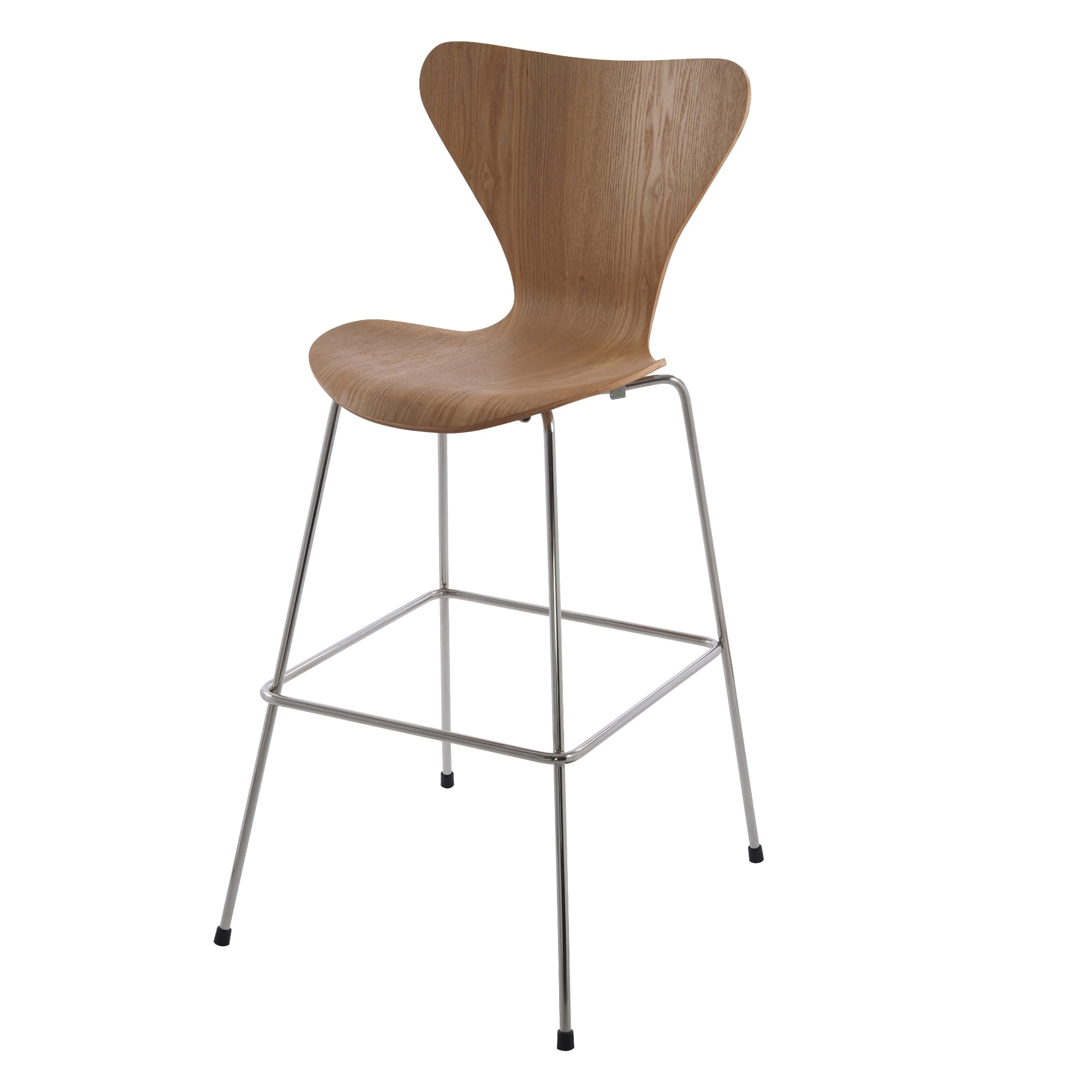 Arne Jacobsen style, Taburete de barra Butterfly series 76cm Natural