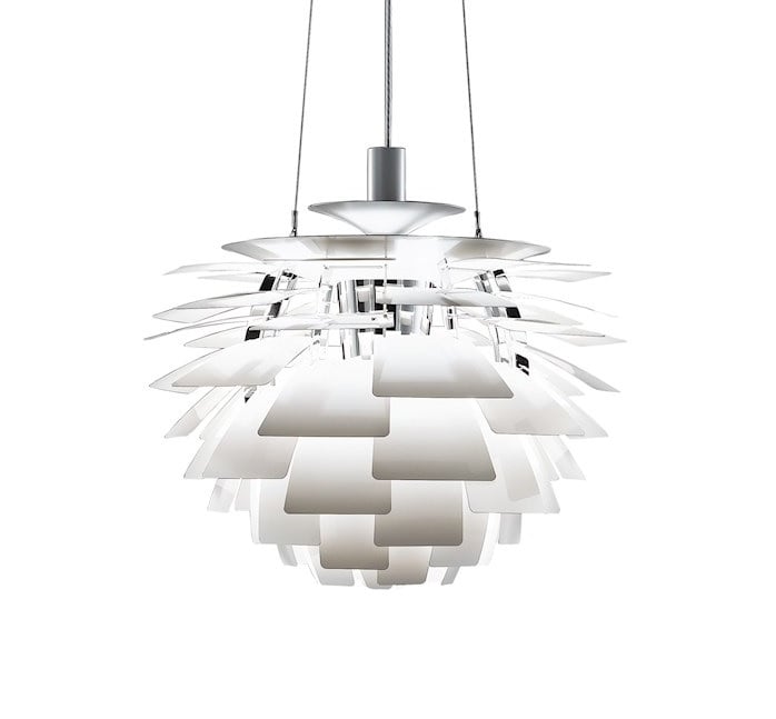 Poul Henningsen style, Colgante Alcachofa lámpara 56cm blanco
