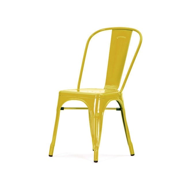 Xavier Pauchard style, Silla de terraza Silla de exterior estilo Tolix Silla apilable amarillo brillante