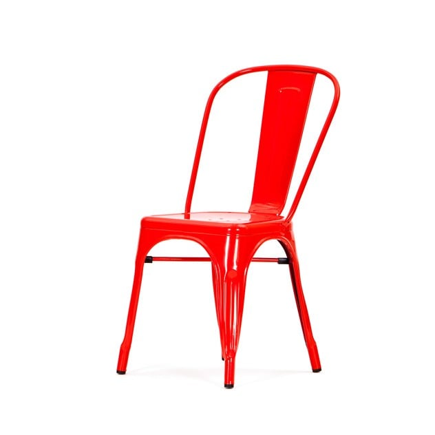 Xavier Pauchard style, Silla de terraza Silla de exterior estilo Tolix Silla apilable rojo brillante