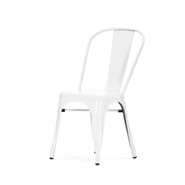 Xavier Pauchard style, Silla de terraza Silla de exterior estilo Tolix Silla apilable Blanco brillante