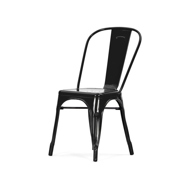 Xavier Pauchard style, Silla de terraza Silla de exterior estilo Tolix Silla apilable negro mate