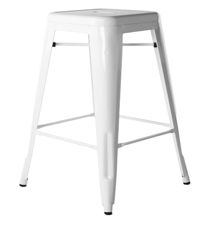 Xavier Pauchard style, Taburete de barra Tolix style taburete 66cm Blanco brillante